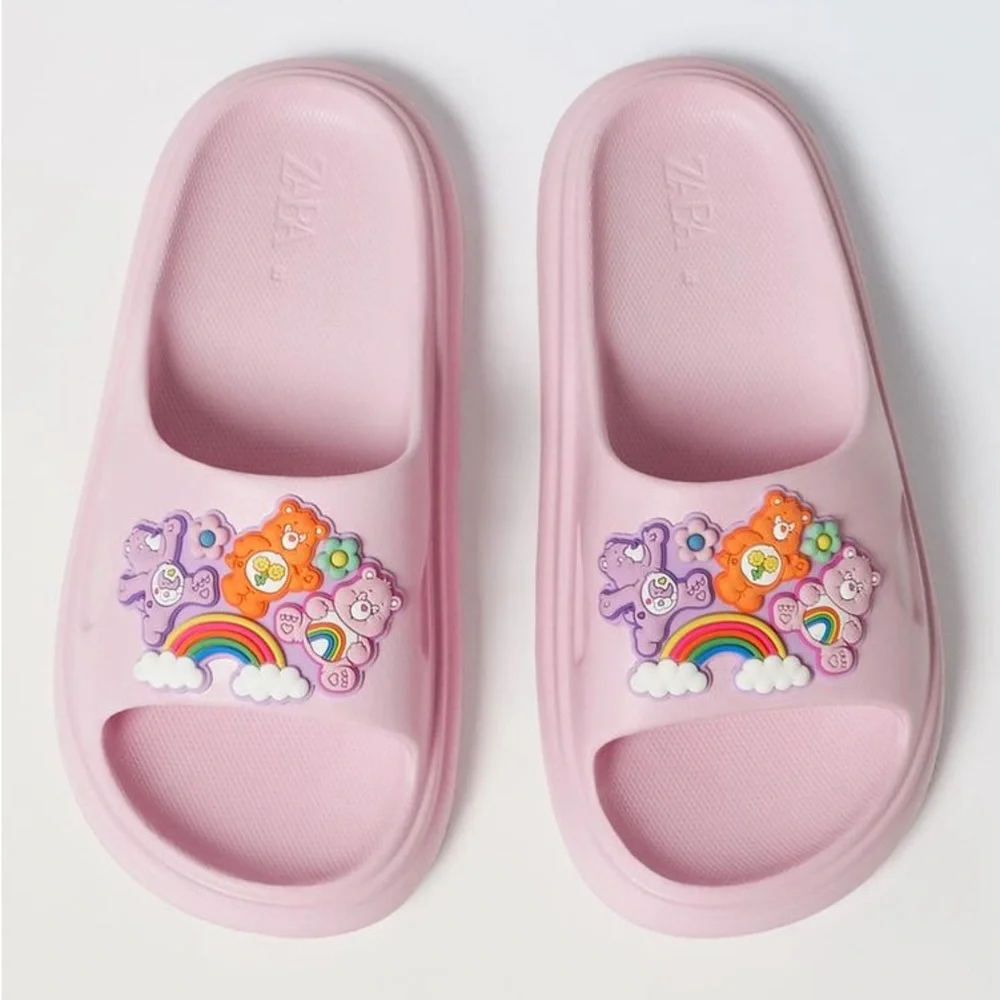 Zara Kids Pink Care Bear Pool Slides -‎ Size EU 32 / US 1